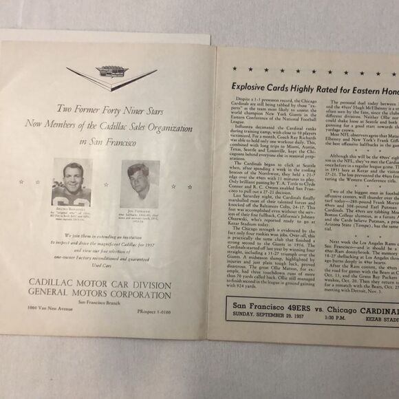 Bundle vintage 1951 and 1957 Chicago VS SF 49ERS NFL football program - Picture 5 of 13